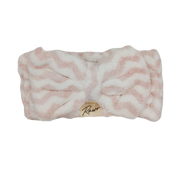 Sminkhårband med rosett - Rosa sicksackmönster