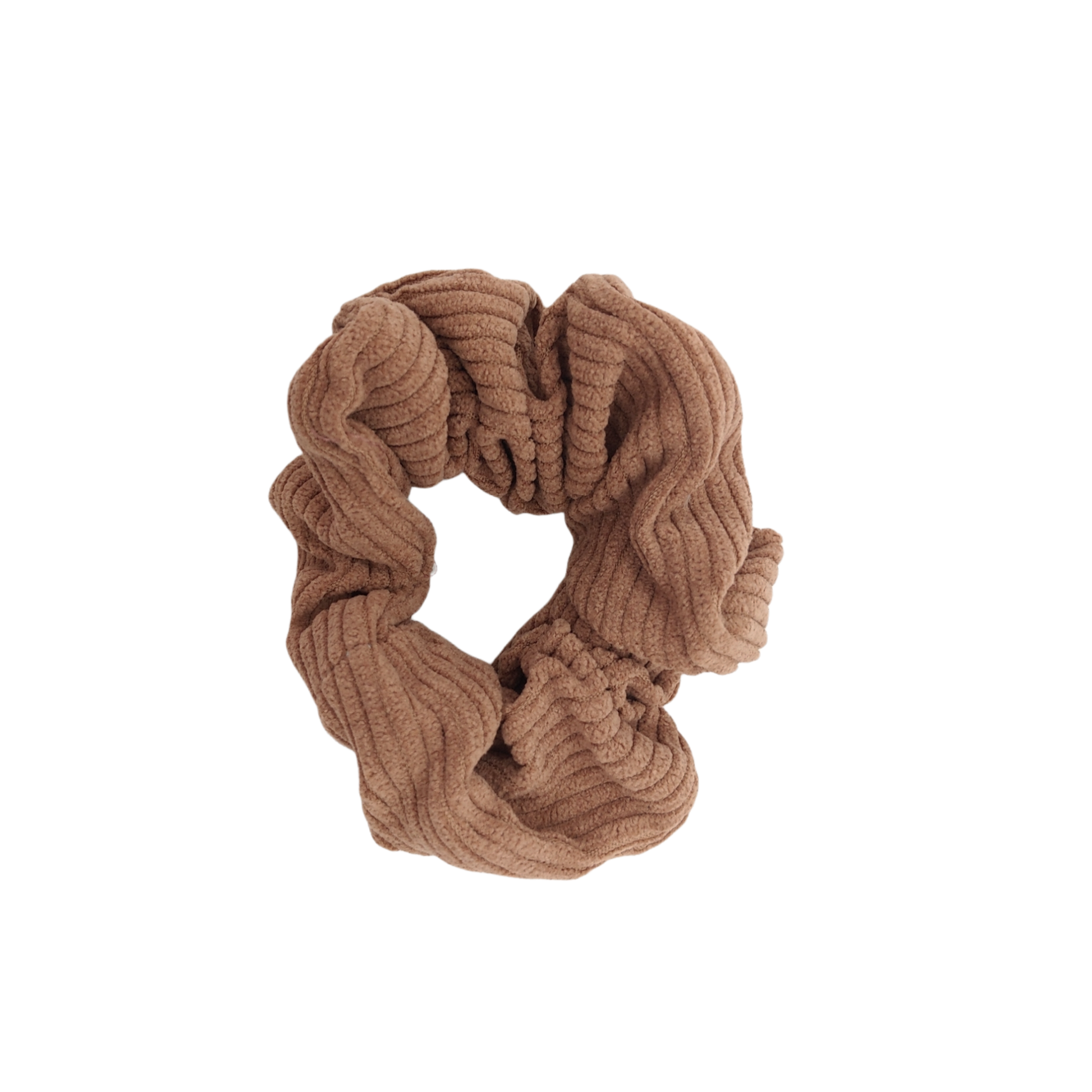 Ribbad Scrunchie - Brun
