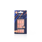 Självhäftande naglar Rosa/Vita/Glitter - Stiletto (RW1241)